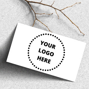 Stylish Round Dotty Frame Your Custom Logo Rubber Stamp