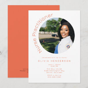 Stylish Round Photo Nursing Graduation Invitation