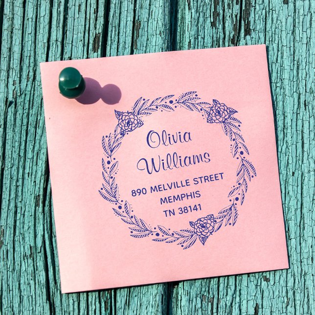 Stylish Round Return Address Pre Inked Stamp Seal (Creator Uploaded)