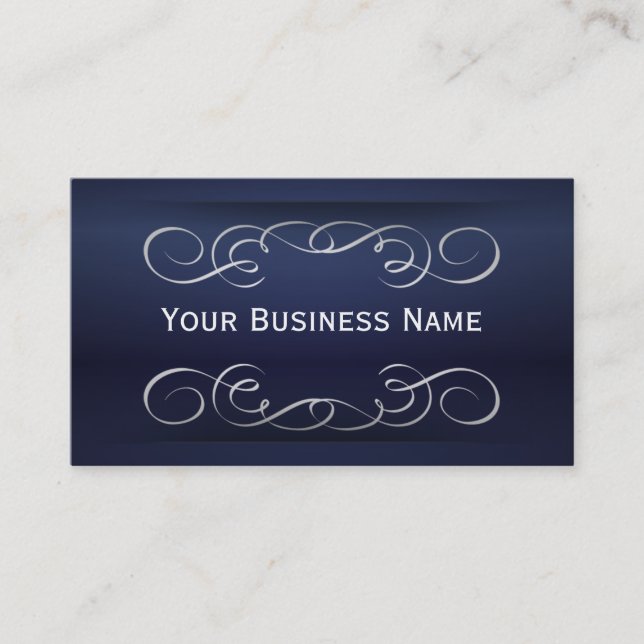 Stylish Royal Blue Boutique Business Card (Front)