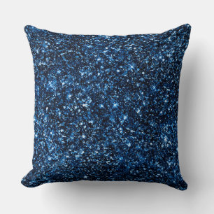 Stylish Royal Blue Shimmer Glitter Glam Pattern Cushion