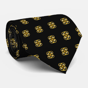Stylish Royal Yellow Black Pattern Tie