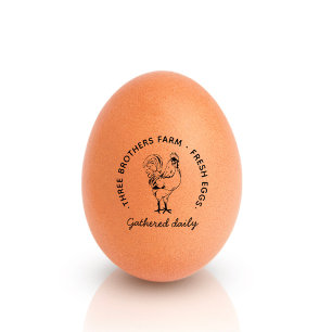 Stylish Rustic Custom Farm Name Information Egg Rubber Stamp