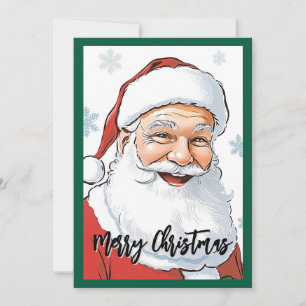 Stylish Rustic Cute Nice Retro Classic Santa Claus Holiday Card