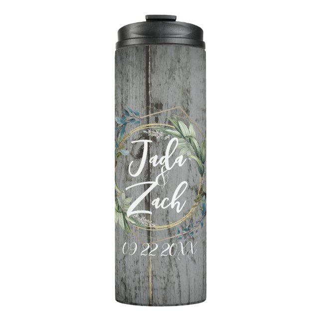 Stylish Rustic Leafy  Wreath Wedding   Thermal Tum Thermal Tumbler (Front)