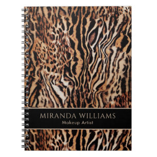 Stylish Safari Animal Print with Name and Title Notebook