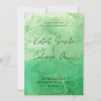 Stylish Sage Green Elegant Wedding Invites 