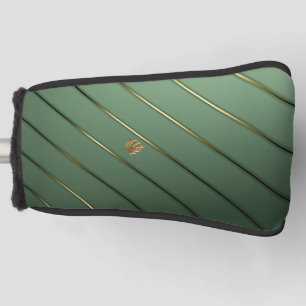 Stylish Sage Green & Gold Putter Golf Head Cover
