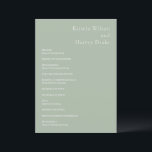 Stylish Sage Green Modern Wedding Programme<br><div class="desc">Modern wedding program featuring a simple yet elegant design.</div>