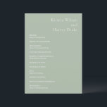 Stylish Sage Green Modern Wedding Programme<br><div class="desc">Modern wedding program featuring a simple yet elegant design.</div>