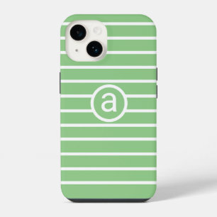 Stylish sage White pattern Monochromatic Name iPhone 14 Case