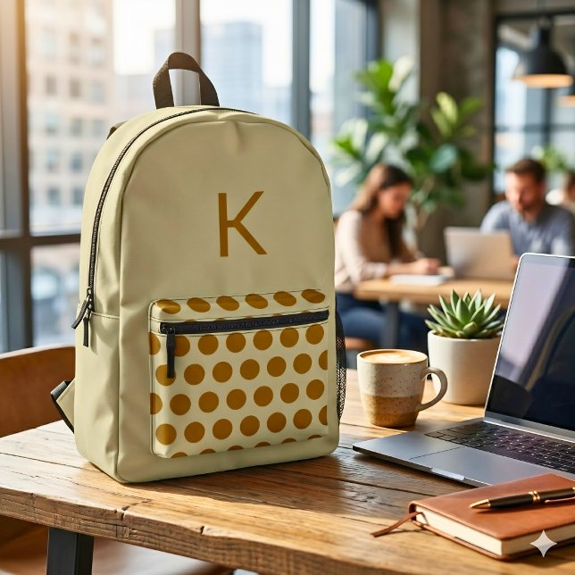  Stylish Sage with Brown Print Cut Sew Bag Backpac (Creator Uploaded)