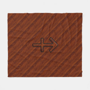 Stylish Sagittarius Zodiac Sign in Mahogany Decor Fleece Blanket