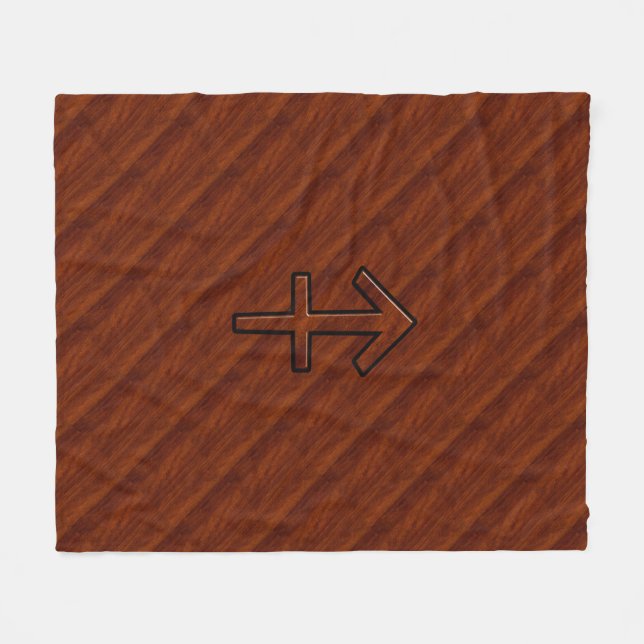 Stylish Sagittarius Zodiac Sign in Mahogany Decor Fleece Blanket (Front (Horizontal))