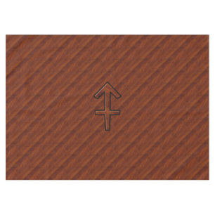Stylish Sagittarius Zodiac Sign in Mahogany Decor Tablecloth