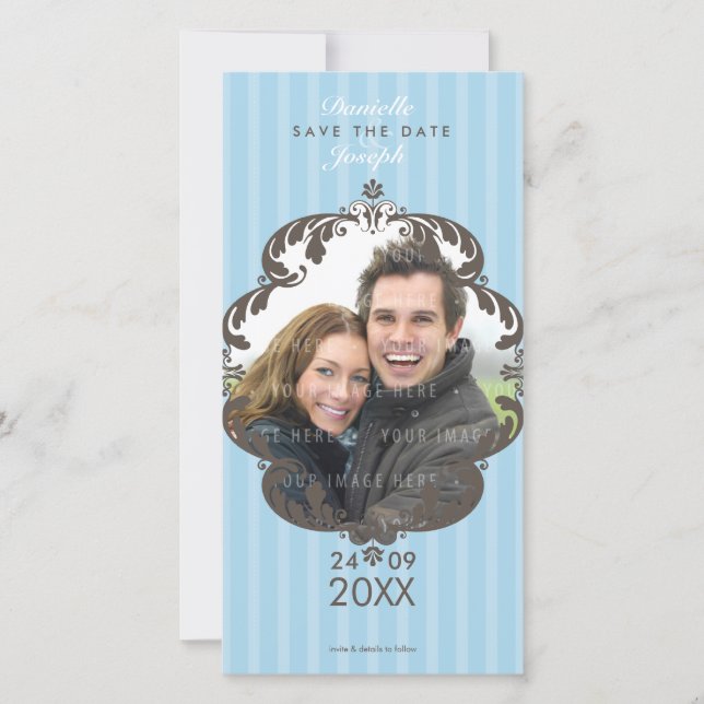 STYLISH SAVE THE DATE CARD :: flourish deluxe 1 (Front)