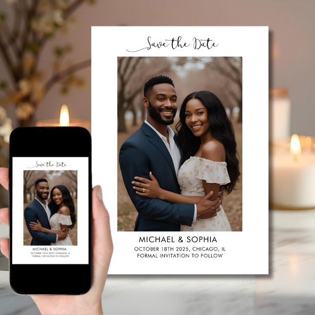 Stylish Save the Date Photo Wedding Announcement (Creator Uploaded)