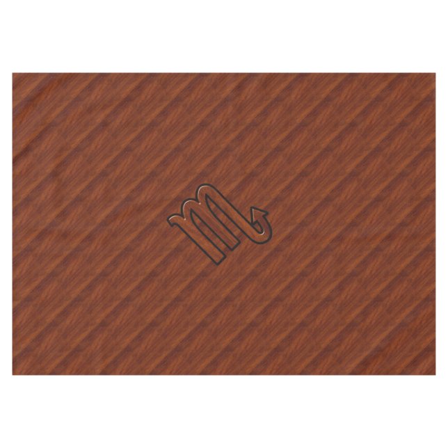 Stylish Scorpio Zodiac Symbol in Mahogany Tablecloth (Front (Horizontal))