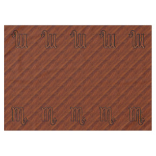 Stylish Scorpio Zodiac Symbol in Mahogany Tablecloth