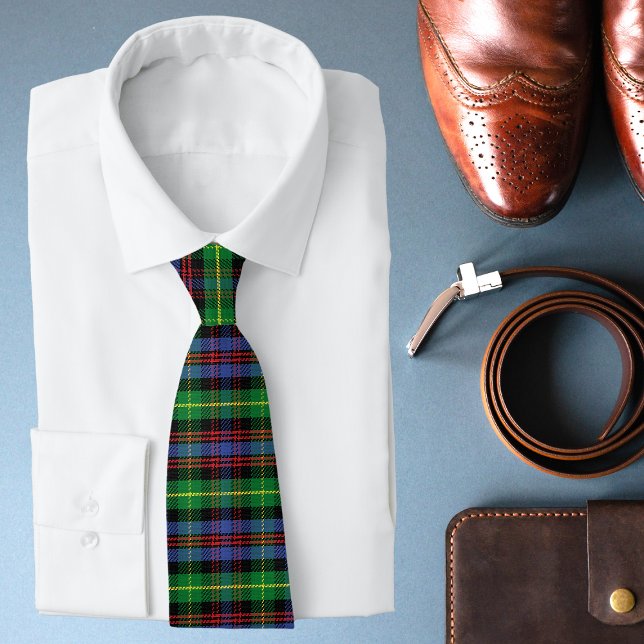 Stylish Scottish Tartan Pattern Green Blue Red Tie (Creator Uploaded)
