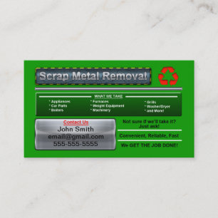 Stylish Scrap Metal Removal Business Card