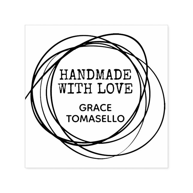 Stylish Scribble Handmade With Love Self-inking Stamp (Design)