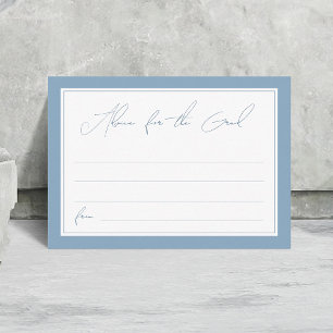 Stylish Script Blue Graduation Advice for the Grad Enclosure Card