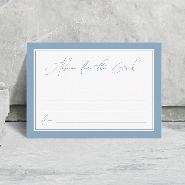 Stylish Script Blue Graduation Advice for the Grad Enclosure Card (Creator Uploaded)