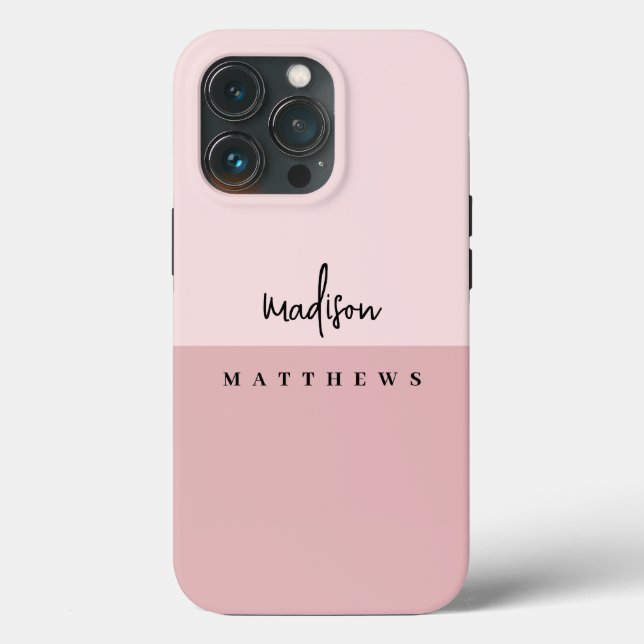 Stylish Script blush pink background  Case-Mate iP Case-Mate iPhone Case (Back)