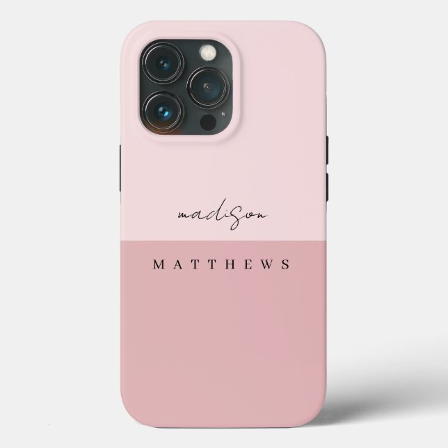 Stylish Script blush pink background  Case-Mate iPhone Case (Back)