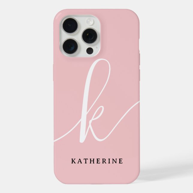  Stylish Script Blush Pink Case-Mate iPhone Case (Back)