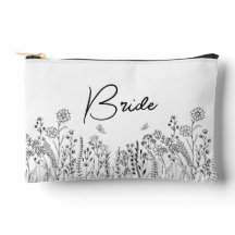 Stylish Script Bridal Trendy Floral Cosmetic Bag