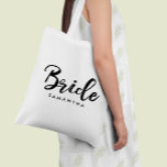 Stylish Script "Bride" Personalised Tote Bag<br><div class="desc">Fun personalised bridal party design.</div>
