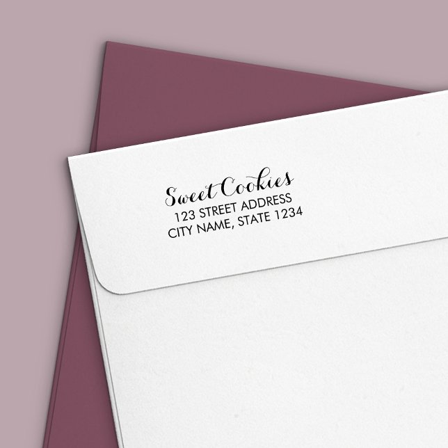 Stylish Script Business Address Self-inking Stamp (Creator Uploaded)