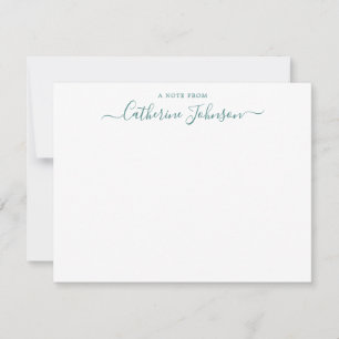 Stylish Script Calligraphy A Note From Lake Green Card