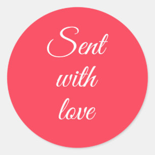 Stylish Script Cute Love Red Quotes Classic Round Sticker