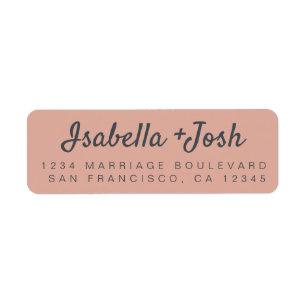 Stylish Script Dusty Pink Wedding Return Address
