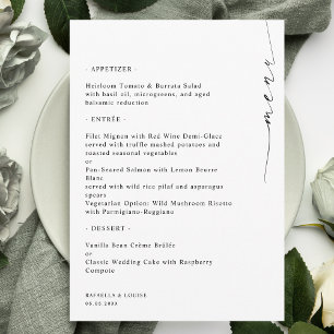 Stylish Script Engagement Wedding or Bridal Shower Menu