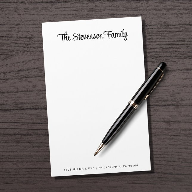 Stylish Script Family Name Monogram Stationery (Creator Uploaded)