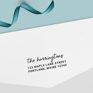 Stylish Script Family Name Return Address Self-inking Stamp