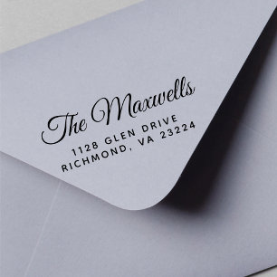 Stylish Script Family Name Return Address Self-inking Stamp