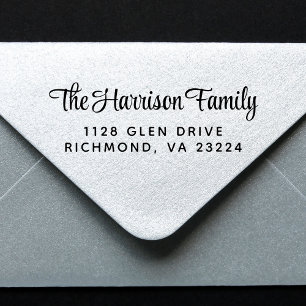 Stylish Script Family Return Address Self-inking Stamp