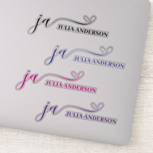 Stylish Script Font Monogram Colourful