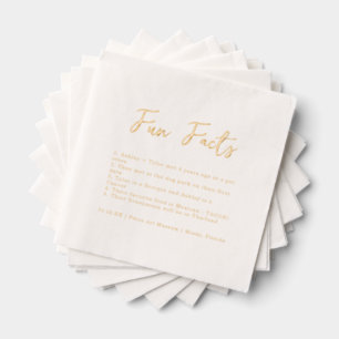 Stylish Script   Fun Facts Wedding Foil Napkins