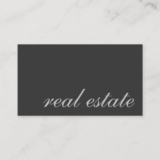 Stylish Script Grey Manager Agent Business Card (Front)