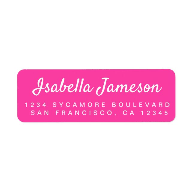 Stylish Script Knockout Pink Return Address (Front)