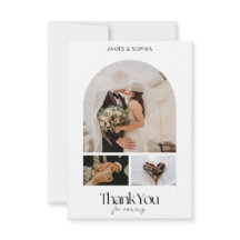 Stylish Script Love Heart Wedding Thank You Photo