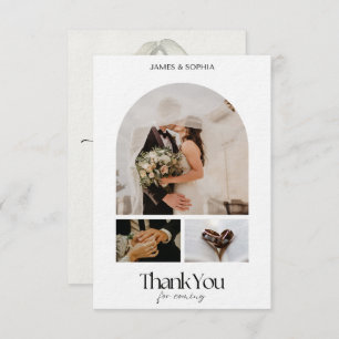 Stylish Script Love Heart Wedding Thank You Photo Invitation