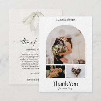 Stylish Script Love Heart Wedding Thank You Photo Invitation