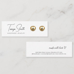 Stylish Script Made Love Heart Earring Display Mini Business Card